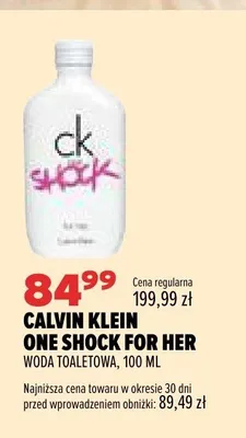 Woda toaletowa Calvin Klein One Shock For Her promocja w Drogerie Natura