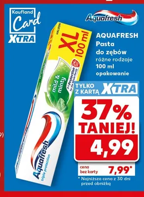 Pasta do zębów Aquafresh Triple Protection Mild & Minty promocja w Kaufland