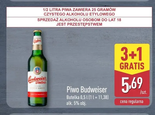 Piwo Budweiser promocja w Aldi