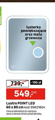 Lustro POINT LED Venti 60x80 cm promocja w Leroy Merlin