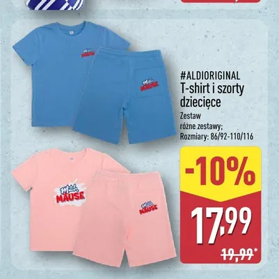Zestaw t-shirt i szorty dziecięce ALDIoriginal promocja w Aldi