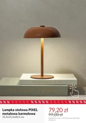 Lampka stołowa Pixel metalowa karmelowa promocja w Homla