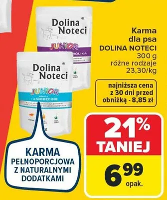 Karma dla psa DOLINA NOTECI JUNIOR 300 g promocja w Carrefour Market