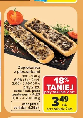 Zapiekanka z pieczarkami promocja w Carrefour