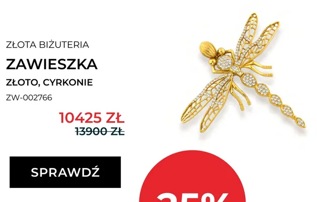 Zawieszka złoto, cyrkonie Briju promocja w Briju