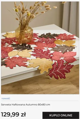 Serweta haftowana Autumno home & you 80x80 cm promocja w home&you