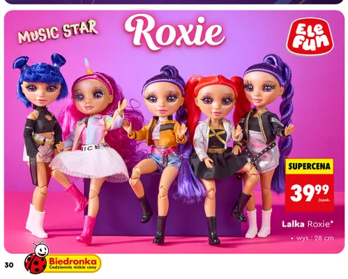 Lalka Roxie Elefun Music Star promocja w Biedronka
