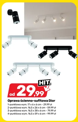 Oprawa ścienno-sufitowa Dior 1-punktowa 17x6x6 cm promocja w Bricomarche