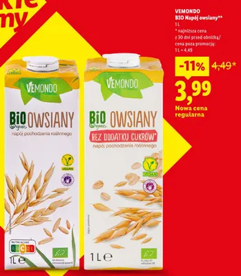 Napój owsiany Vemondo promocja w Lidl