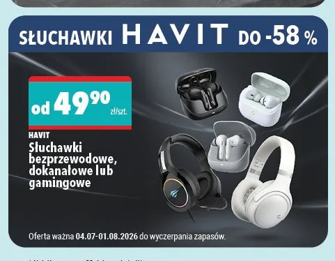 Słuchawki bezprzewodowe gamingowe Havit promocja w Biedronka Home