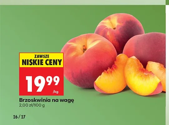 Brzoskwinia na wagę promocja w Biedronka