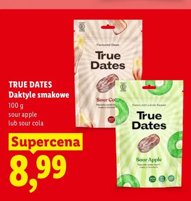 Daktyle smakowe True Dates Sour Apple promocja w Lidl