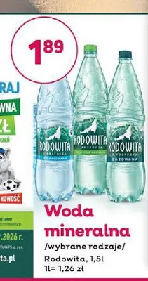 Woda mineralna gazowana Rodowita promocja w Bliski
