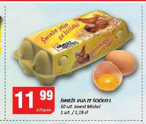 Świeże jaja ze ściółki L Invest Michel promocja w Chorten
