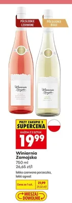 Wino Winiarnia Zamojska lekka czerwona porzeczka promocja w Biedronka