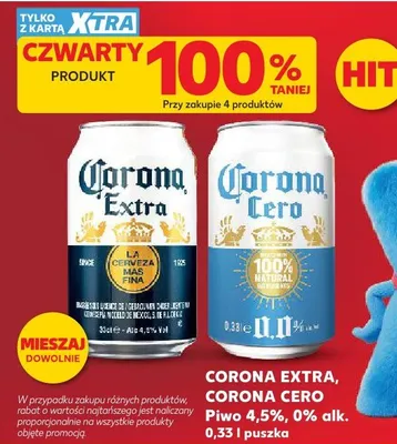 Piwo Corona Extra 4,5% alk. promocja w Kaufland