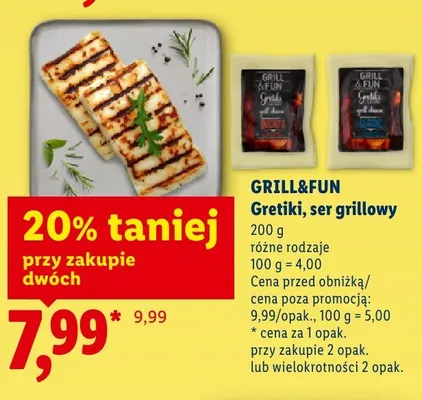 Gretiki ser grillowy GRILL&FUN promocja w Lidl