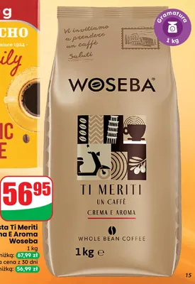 Kawa ziarnista Ti Meriti Crema E Aroma promocja w Dino