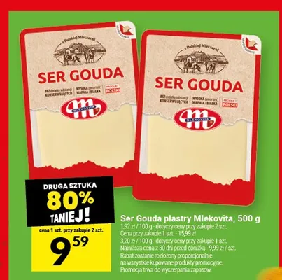 Ser Gouda plastry Mlekovita promocja w Twój Market