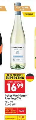 Wino Peter Weinbach Riesling 0% promocja w Biedronka