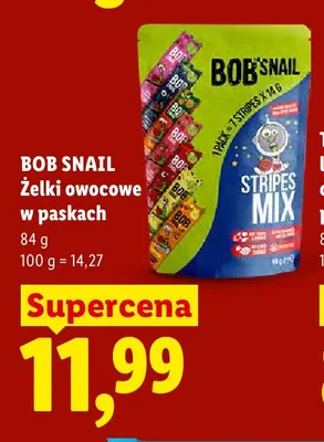 Żelki owocowe w paskach Bob Snail Stripes Mix promocja w Lidl