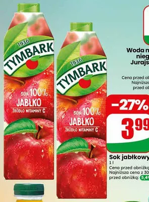 Sok jabłkowy Tymbark promocja w Dino