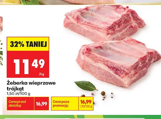 Żeberka wieprzowe trójkąt promocja w Biedronka