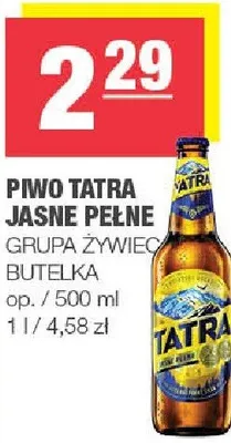 Piwo tatra jasne pełne promocja w SPAR