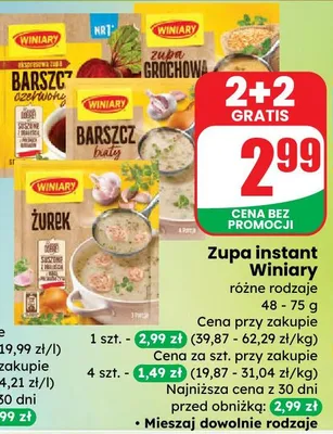 Zupa instant różne rodzaje promocja w Dino