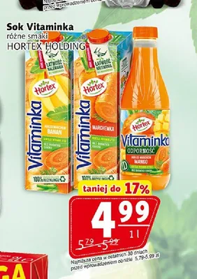 Sok Vitaminka Hortex Marchewka promocja w Prim Market