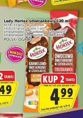 Lody Hortex śmietankowe-słony karmel w czekoladzie promocja w Prim Market
