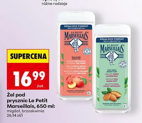 Żel pod prysznic Le Petit Marseillais migdał promocja w Biedronka
