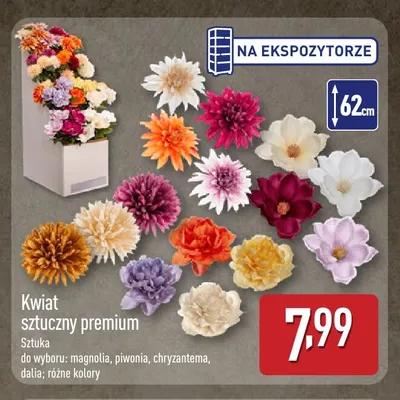 Kwiat sztuczny premium piwonia promocja w Aldi