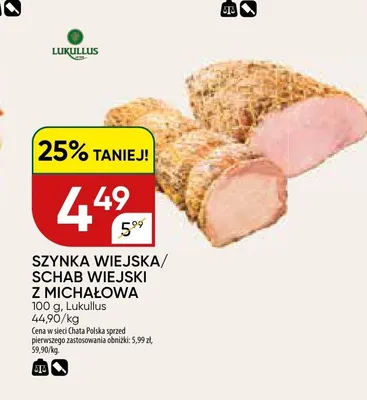 Schab wiejski z Michałowa Lukullus promocja w Chata Polska