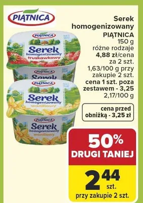 Serek homogenizowany różne rodzaje promocja w Carrefour Market