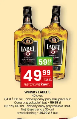 Whisky Label 5 Black promocja w Twój Market
