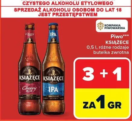 Piwo książęce różne rodzaje promocja w Carrefour