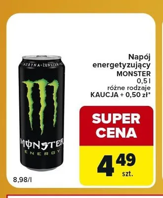 Napój energetyzujący Monster promocja w Carrefour Express