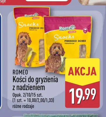 Kości do gryzienia z nadzieniem Romeo promocja w Aldi