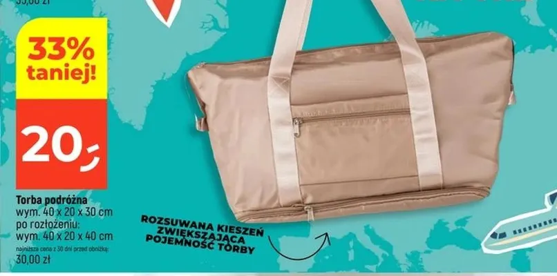Torba podróżna rozsuwana promocja w Dealz
