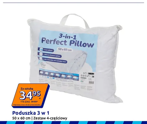 Poduszka 3 w 1 50x60 cm zestaw 4-częściowy promocja w Action