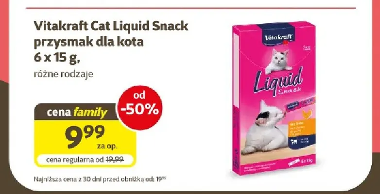 Przysmak dla kota Cat Liquid Snack Vitakraft promocja w Super Zoo