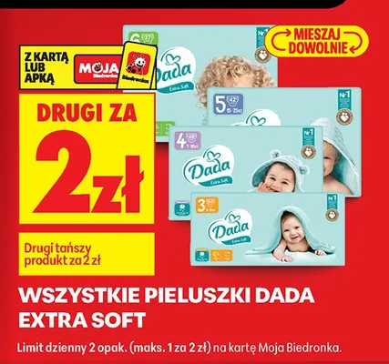 Pieluchy Extra Soft wszystkie rozmiary promocja w Biedronka