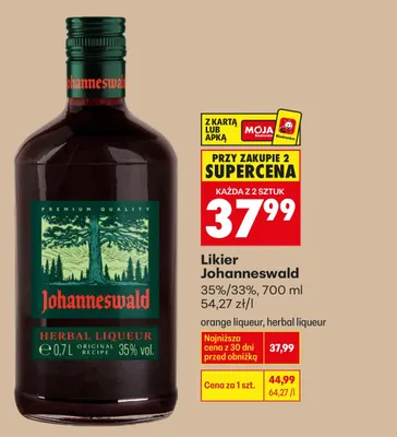 Likier Johanneswald herbal liqueur promocja w Biedronka