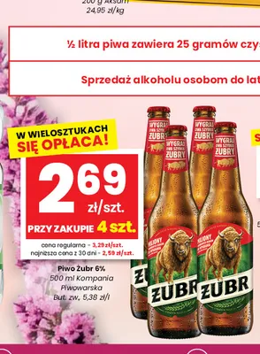 Piwo Żubr 6% promocja w emma MARKET