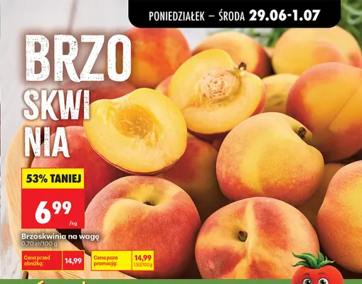 Brzoskwinia na wagę promocja w Biedronka