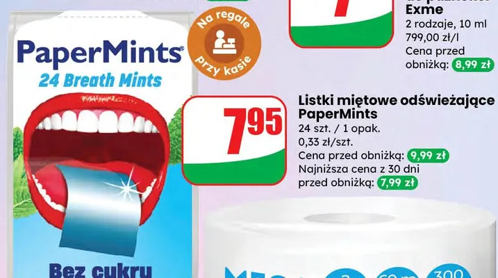 Listki miętowe odświeżające promocja w Dino