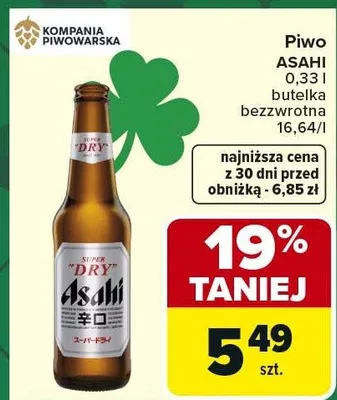 Piwo bezwrotna butelka promocja w Carrefour