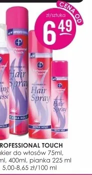 Lakier do włosów Professional Touch promocja w Drogerie Jasmin