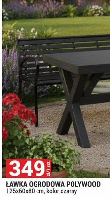 Ławka ogrodowa Polywood 125x60x80 cm, kolor czarny promocja w Merkury Market